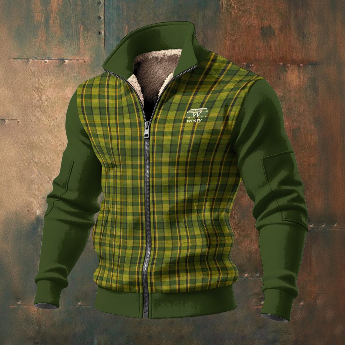Westy Plaid Fleece Jacket - VW Camper Van Road Trip Style