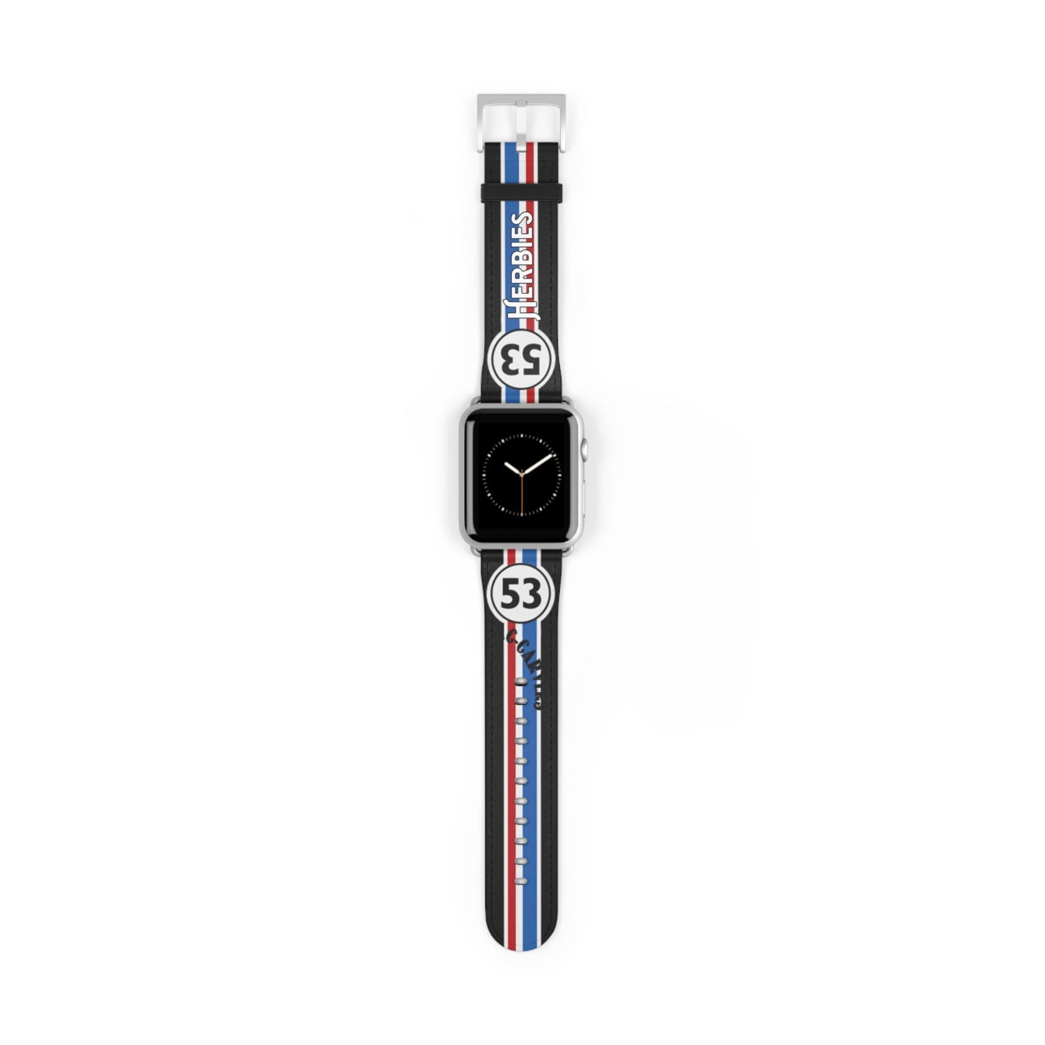 Herbies Black Apple Watch Band | Custom Herbie 53 Stripe Design | All Series