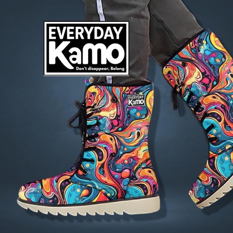 Everyday Kamo Women's Winter Boots Psychedelic Swirl Urban