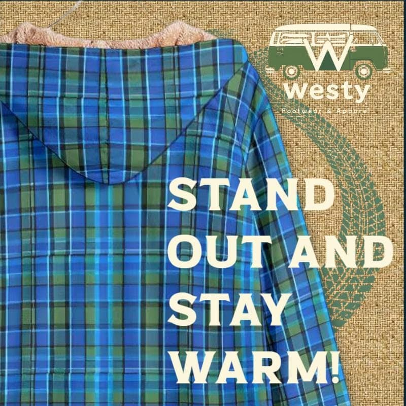 Westy Blue Horn Button Fleece Windbreaker - VW Camper Road Trip