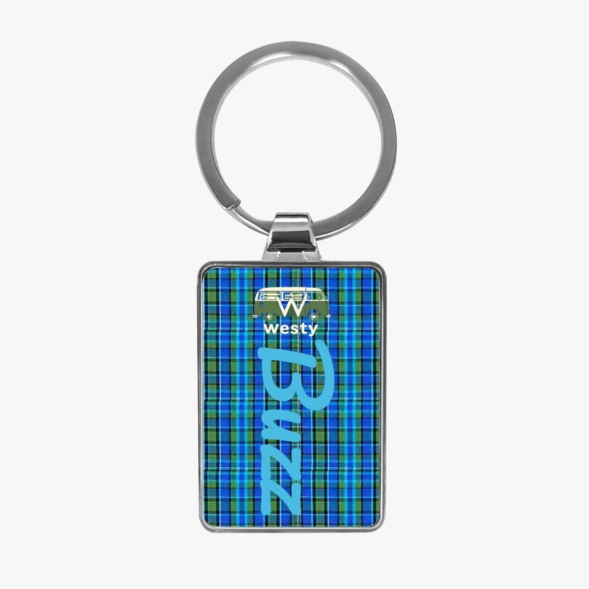 Blue Buzz bus Westy Keychain
