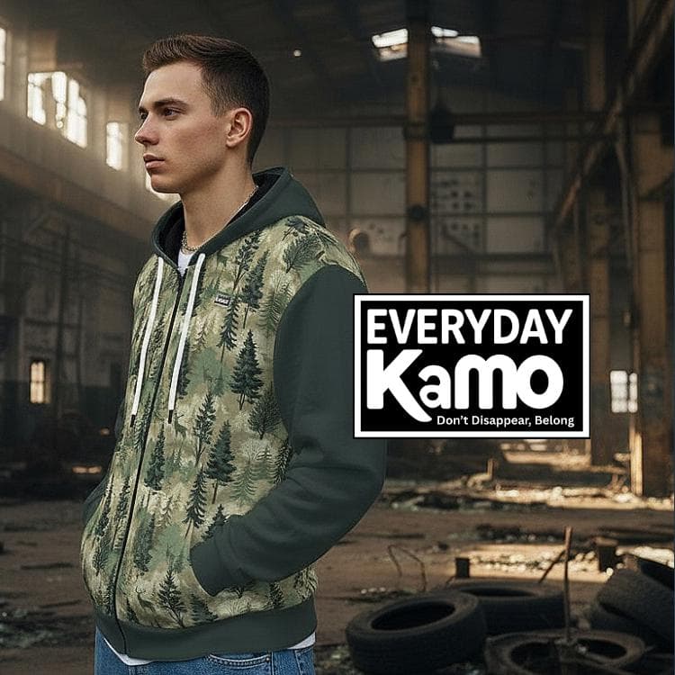Everyday Kamo Forest Deer Hoodie Gift for Him, Modern Urban Explorer, Dad, Friend