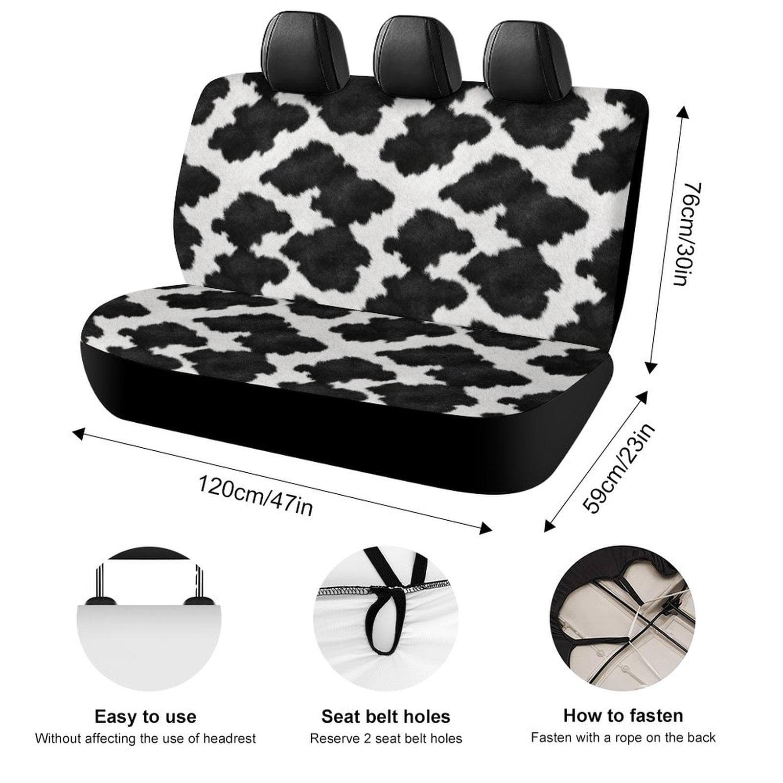 Cow Print Car Back Seat Cover | Stretch Polyester Spandex | SUV Sedan
