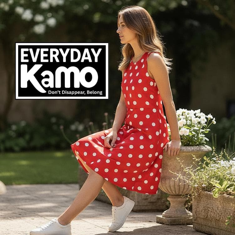 Red Polka Dot Sleeveless Summer Dress with Pockets | Comfy Knee-Length A-Line Dress