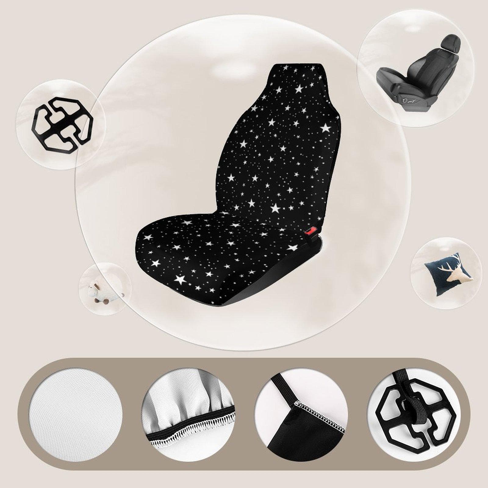 Black Star Car Seat Cover Protector | Soft Polyester Auto Seat Guard