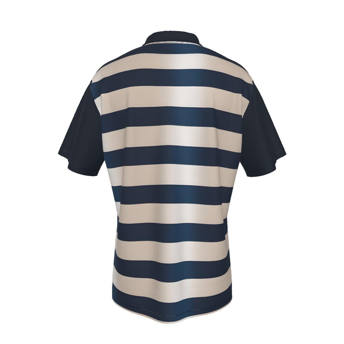 Nautical Striped Hawaiian Shirt for Men | Navy & White Summer Button-Down | Breathable Short Sleeve Casual Top