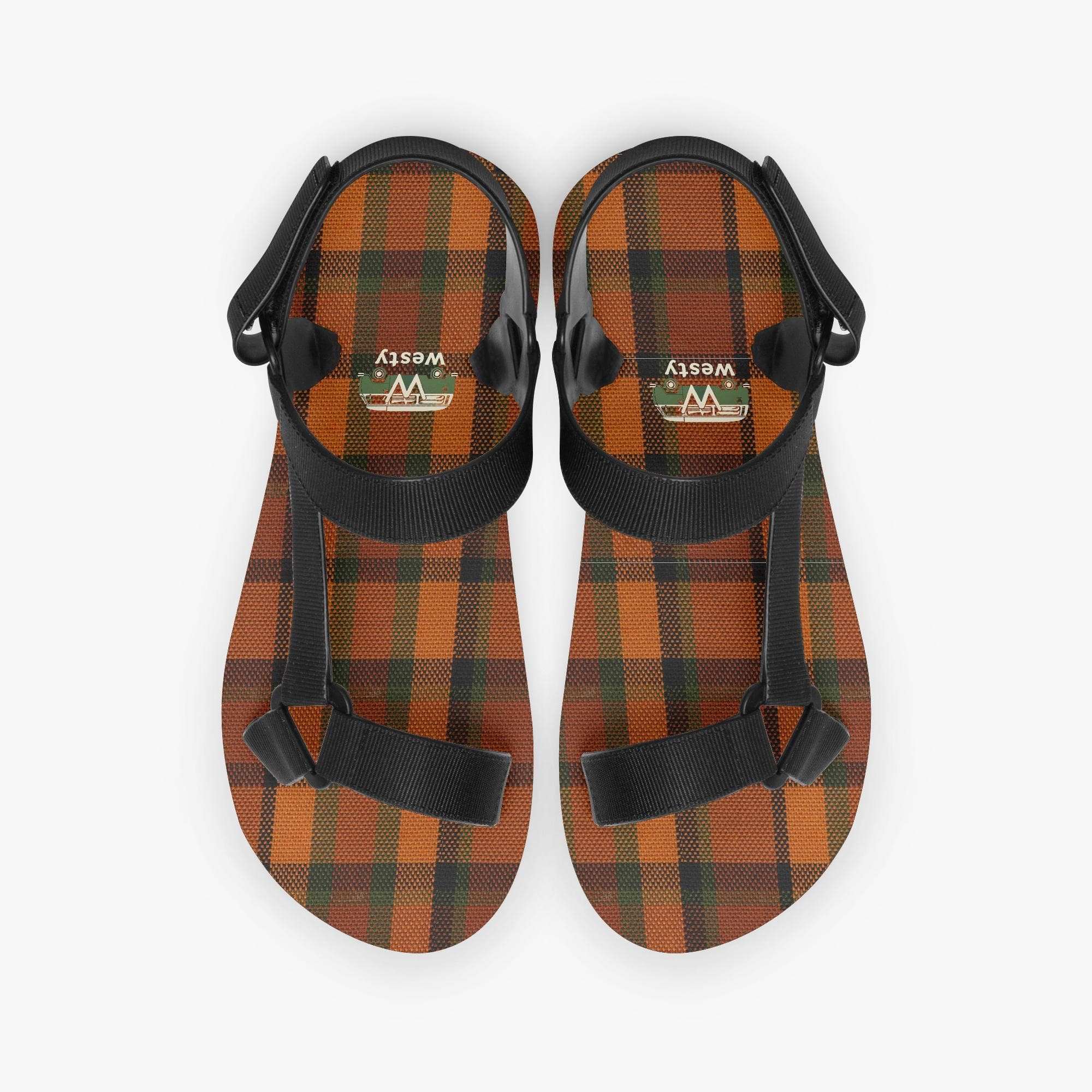Westy Orange Strappy Sandals - Retro Road Trip Camper Van Style