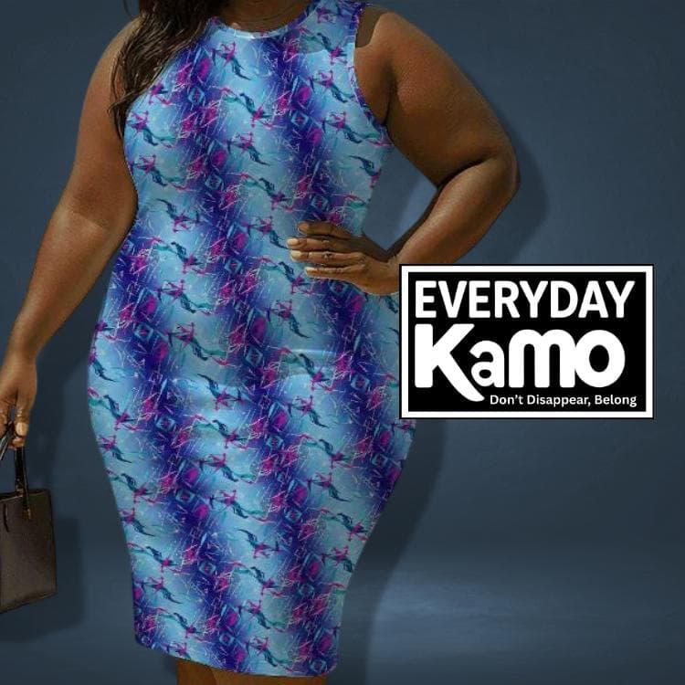 Everyday Kamo Modern Camo Dress | Plus Size One-Shoulder Bodycon for Her