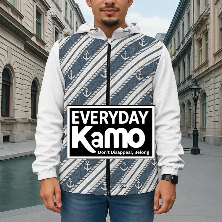 Everyday Kamo Nautical Striped Cotton Hooded Jacket Men