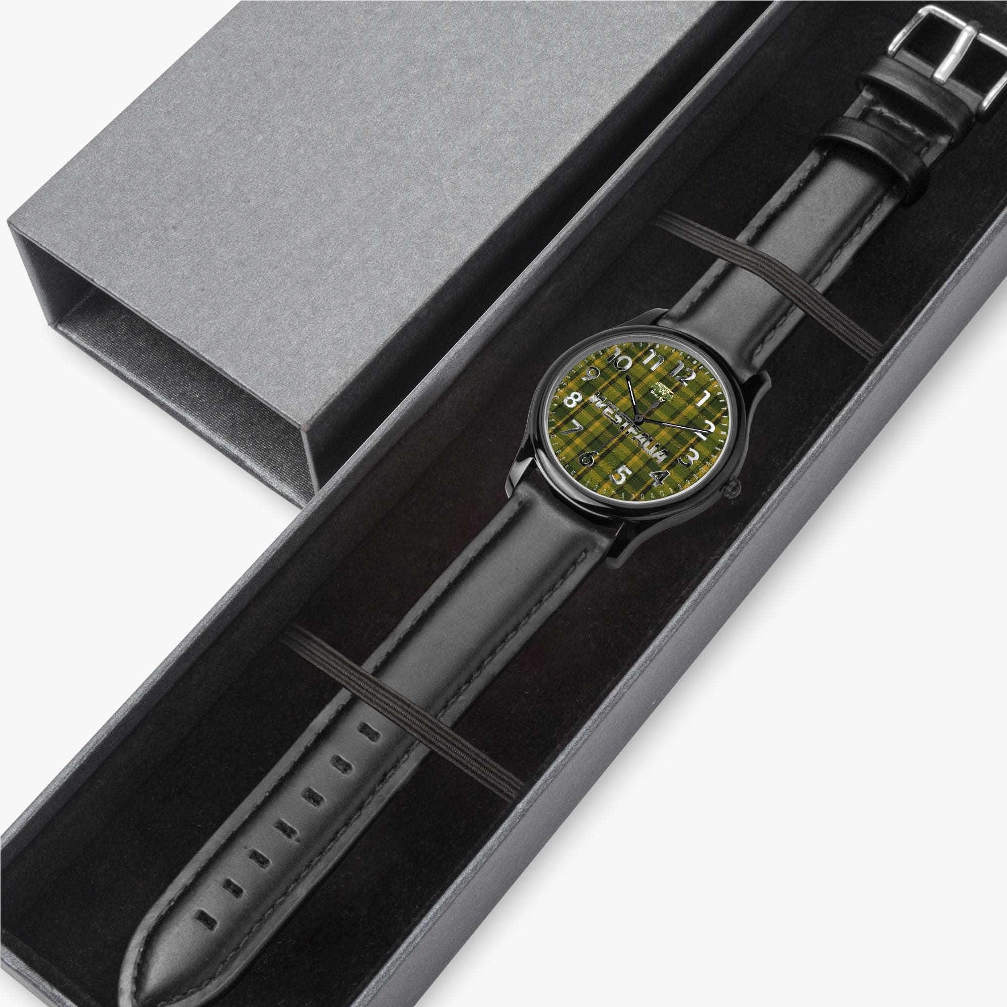 Unisex Westy Westfalia Green Dial Quartz Watch - Genuine Leather Band & Premium Stainless Steel Case