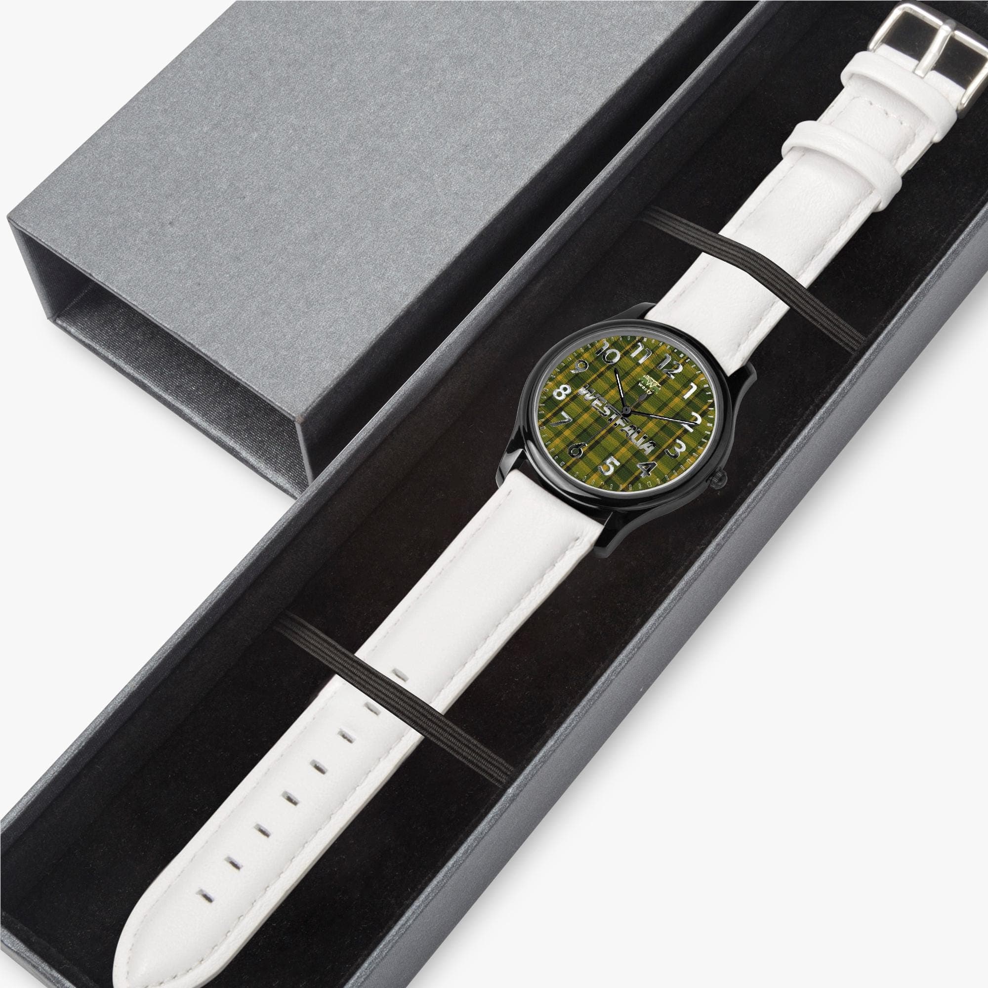 Unisex Westy Westfalia Green Dial Quartz Watch - Genuine Leather Band & Premium Stainless Steel Case