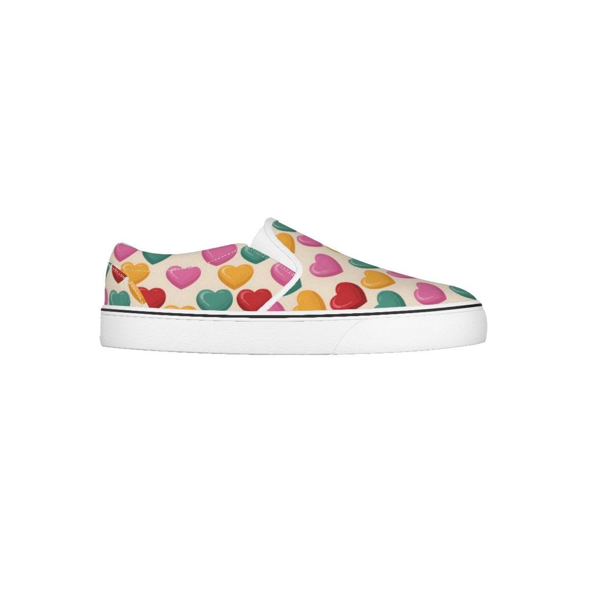 Everyday Kamo Heart Pattern Canvas Slip-On Shoes for Men | All-Day Comfort & Style