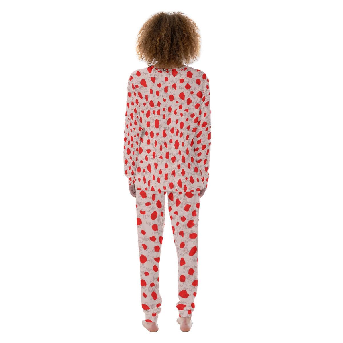 Cozy Red Dot Pajama Set | Soft Brush Fabric Loungewear for Women | Comfortable Two-Piece Sleepwear