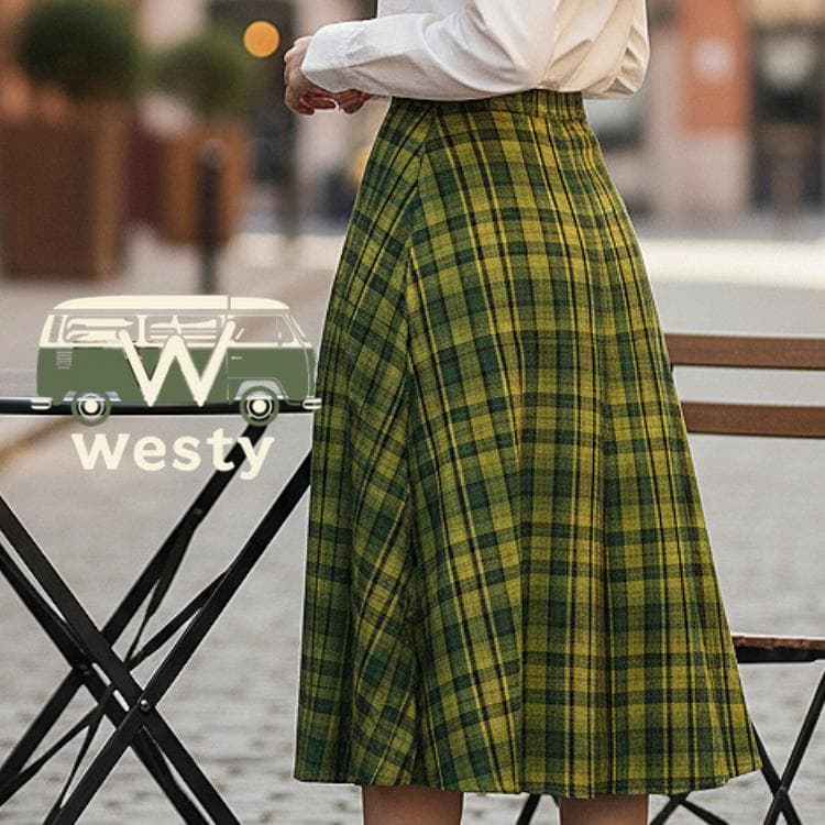 Westy Westfalia Green Maxi Skirt with Pockets Vanlife