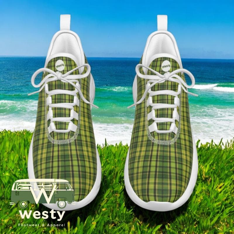 Westy Green Plaid Men's Lightweight Athletic Shoes – Everyday Comfort and Style