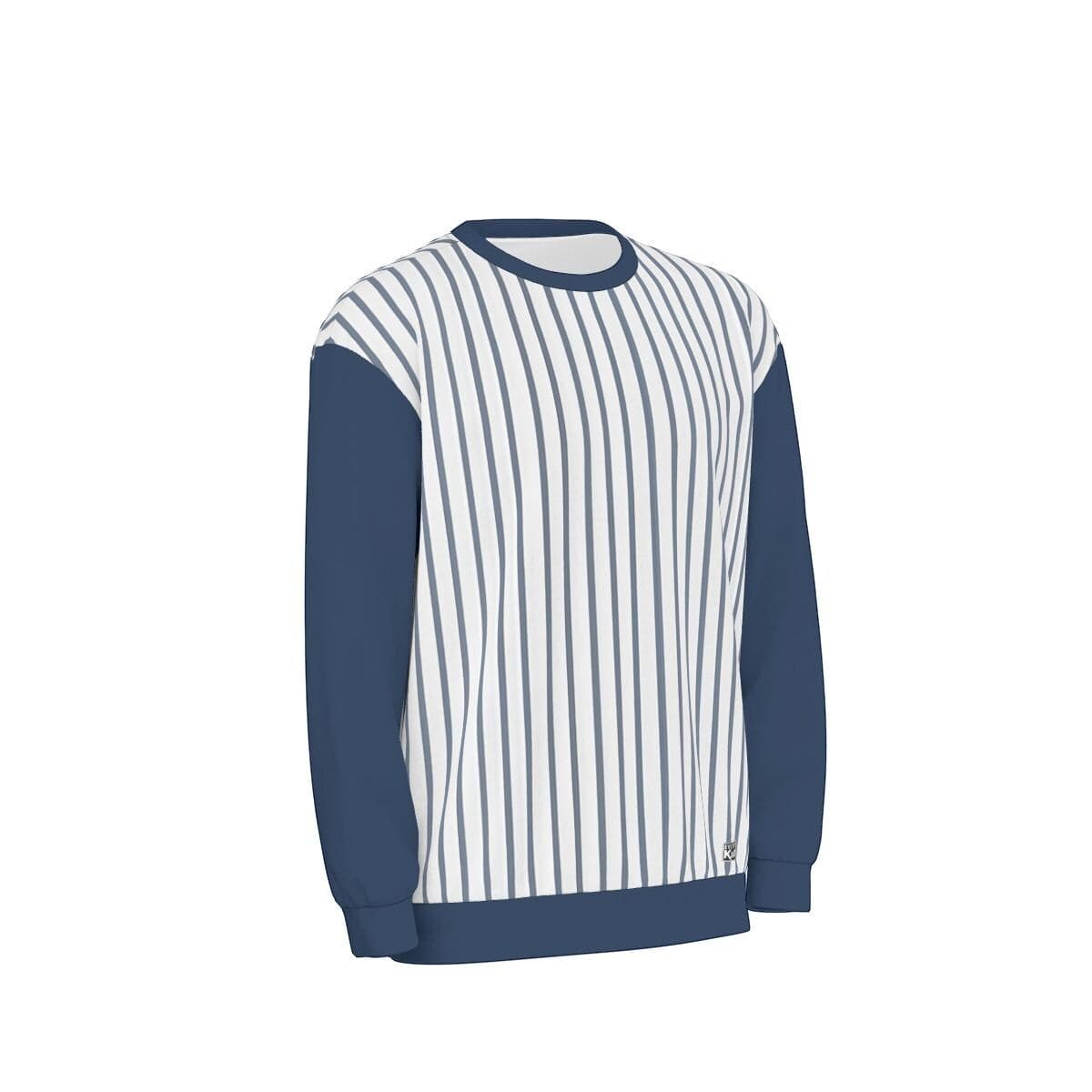 Urban Pinstripe Dropped Shoulder Sweatshirt | Unisex Loose Fit Long Sleeve Crewneck Tee | Stylish Rebel Pullover