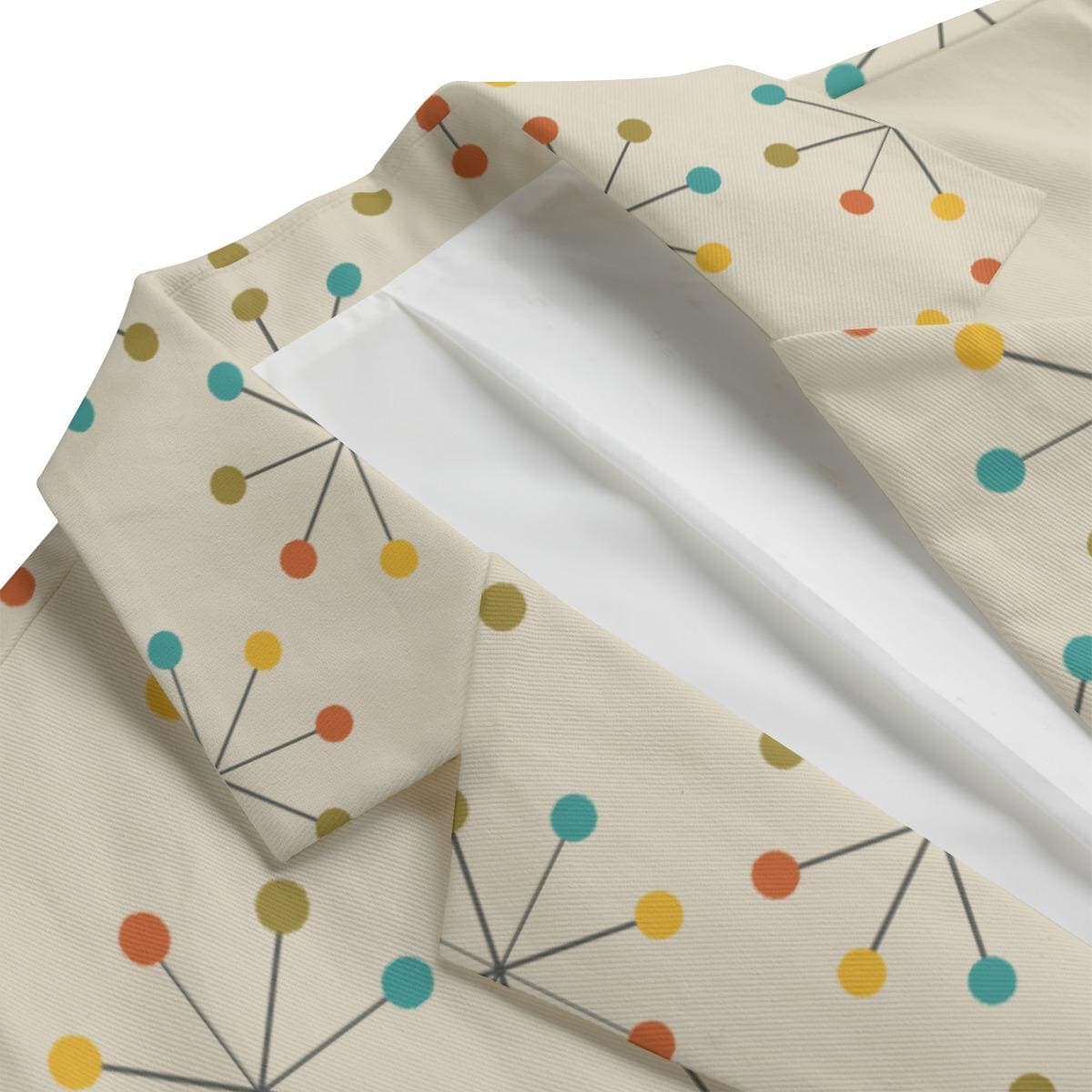 Mid Century Modern Atomic Starburst Blazer, Men's Retro Cotton Jacket, Unique Vintage Print Style, Everyday Comfort