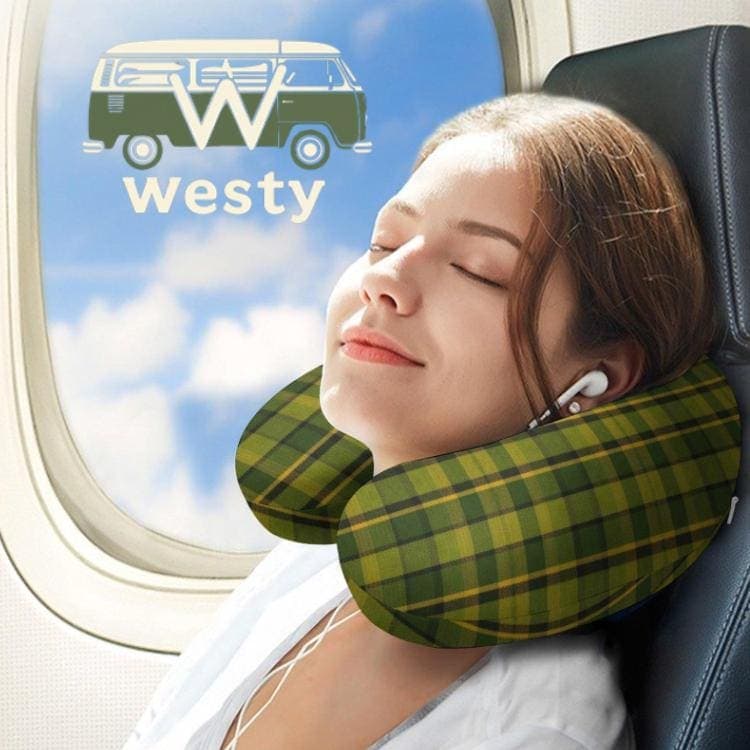 Westy Plaid Memory Foam Travel Pillow | Neck Support | Road Trip Comfort