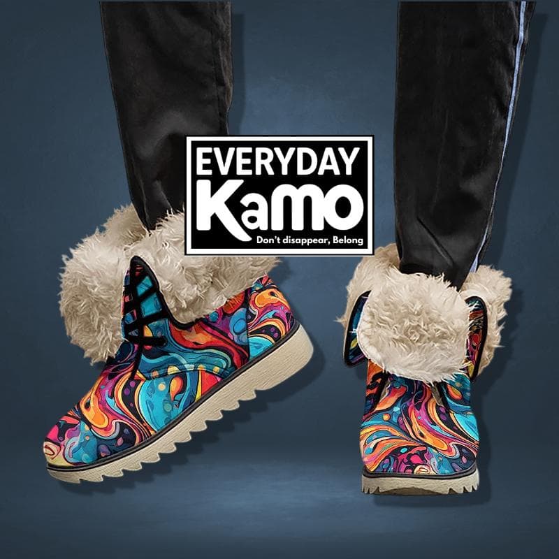Everyday Kamo Women's Winter Boots Psychedelic Swirl Urban