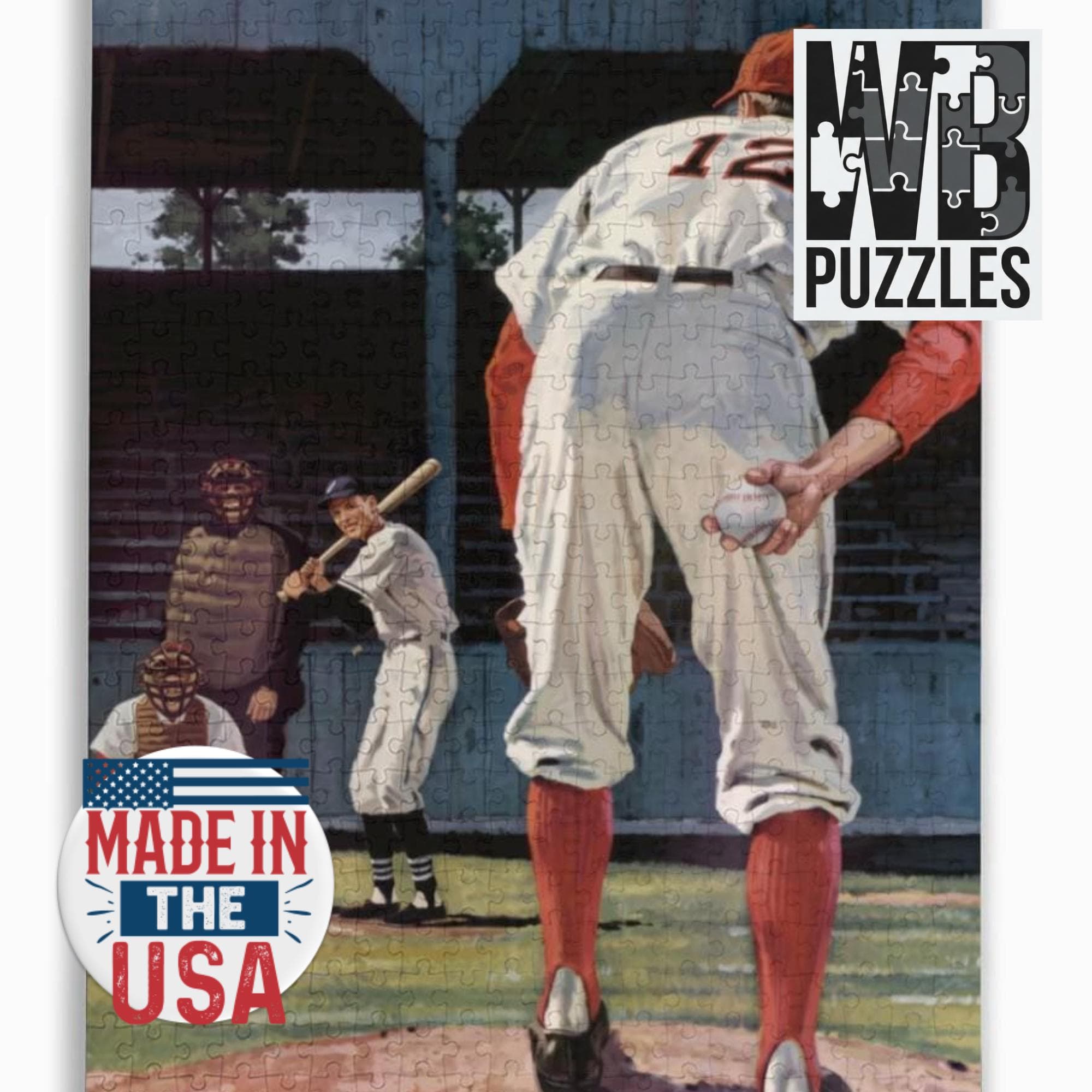 Vintage Baseball Game Puzzle - Retro Sports Art Jigsaw for Adults & Teens | Framable Home Decor