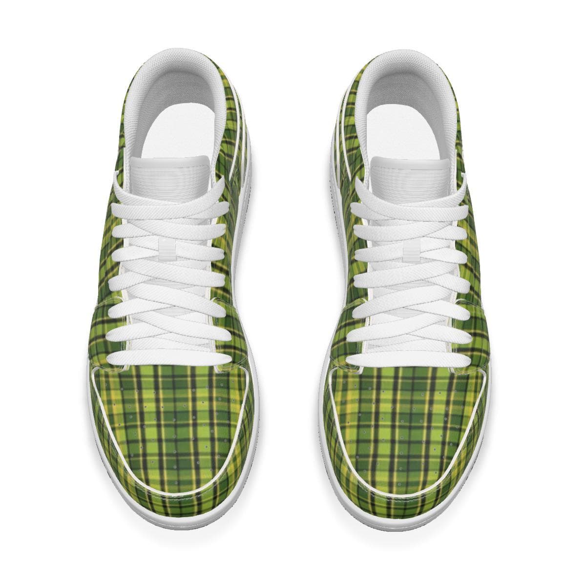 Westy Green Plaid Men's Casual Sneakers – Soft, Stylish, and Anti-Slip