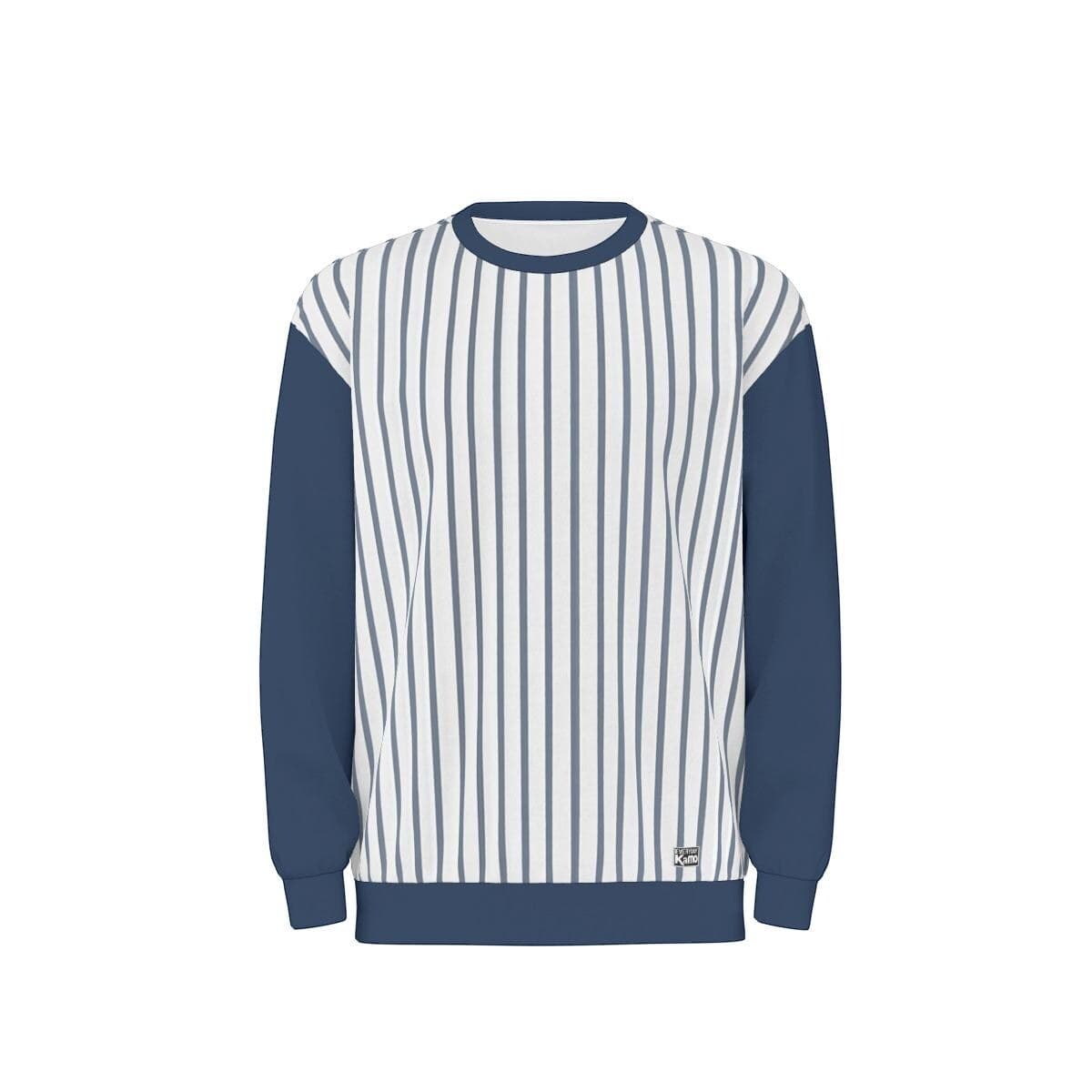 Urban Pinstripe Dropped Shoulder Sweatshirt | Unisex Loose Fit Long Sleeve Crewneck Tee | Stylish Rebel Pullover