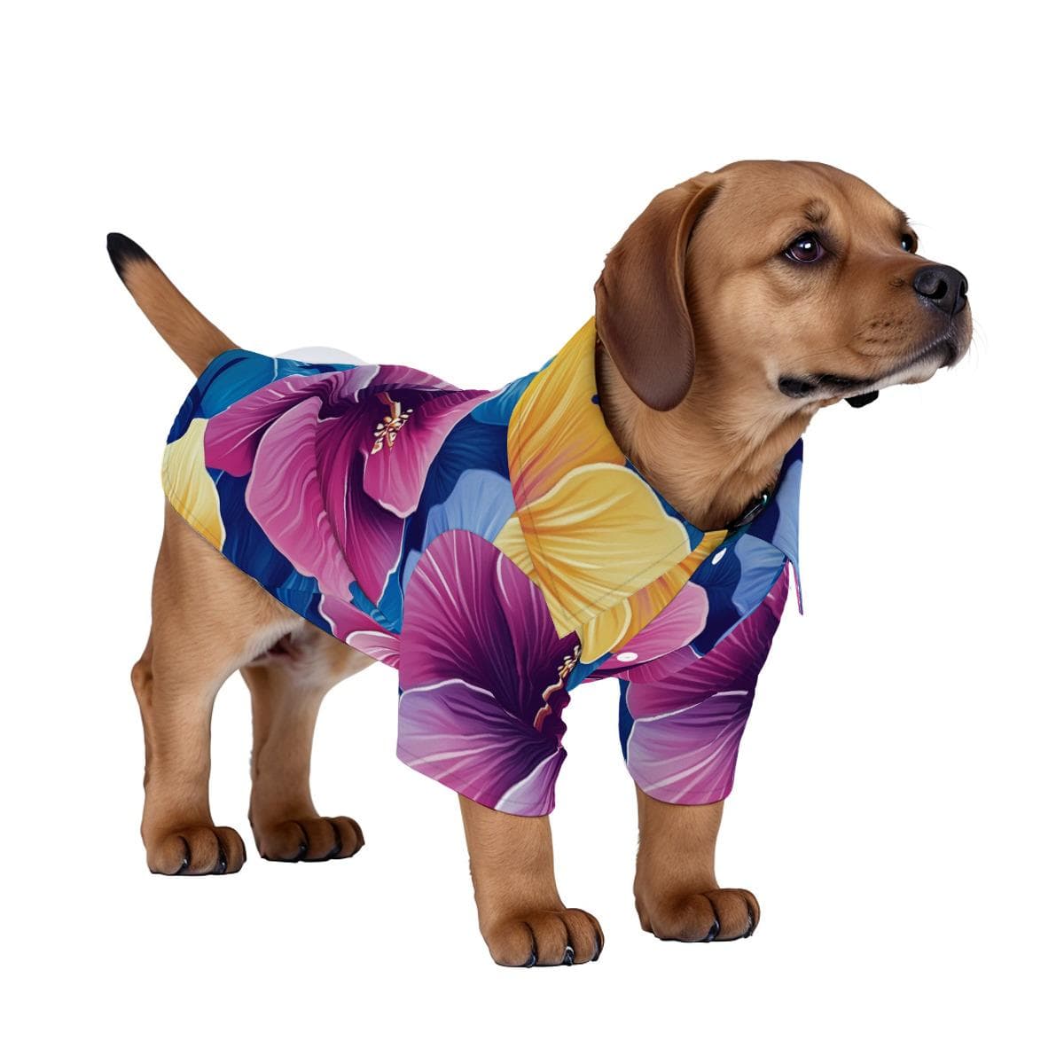 Pet Hawaiian Shirt Floral Print Dog Cat Breathable Summer Outfit