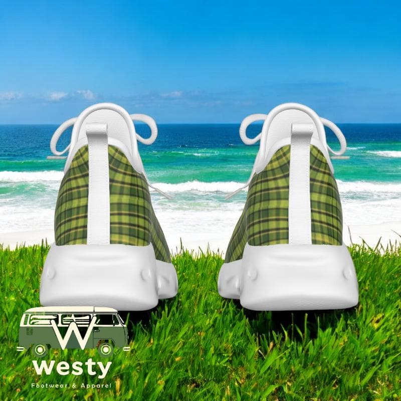 Westy Green Plaid Men's Lightweight Athletic Shoes – Everyday Comfort and Style