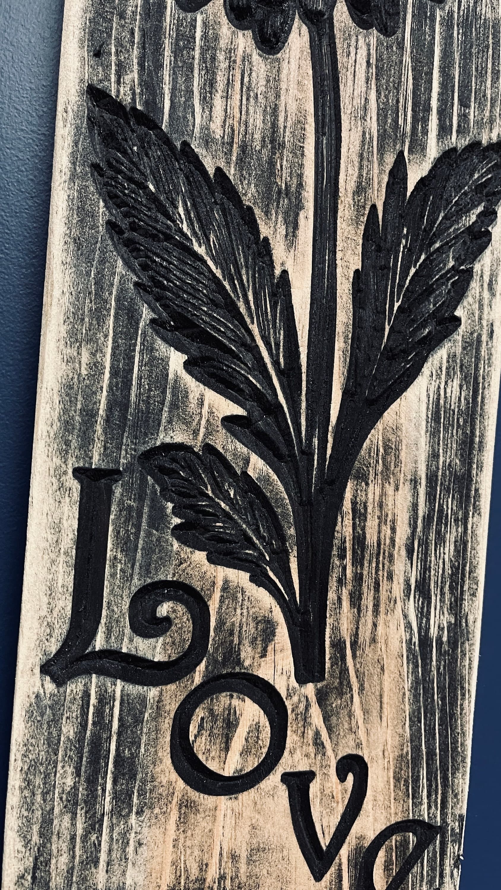 Love Flower Vertical Carved Wood Sign, Rustic Home Decor, Handmade Wooden Wall Art, Country Farmhouse, Unique Gift Idea