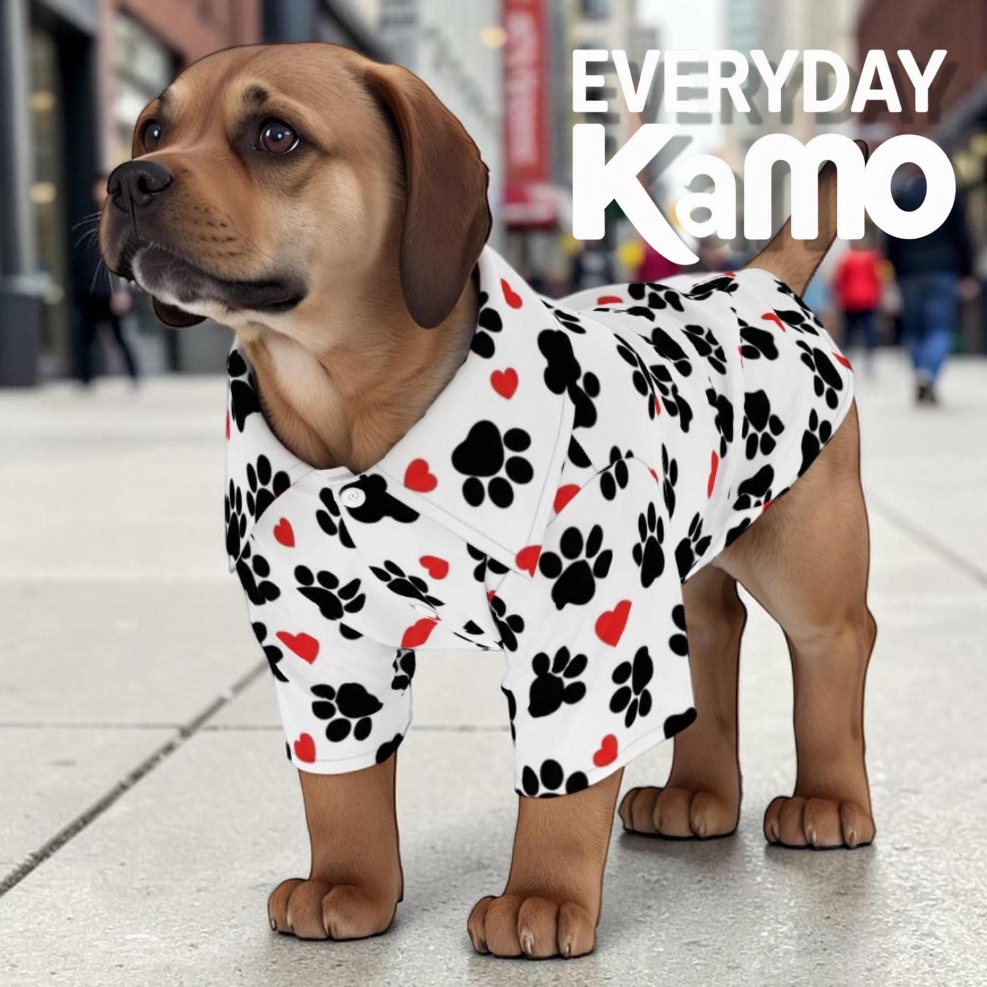 Paw Print Hawaiian Dog Shirt | Breathable Pet Aloha Shirt XS-XL