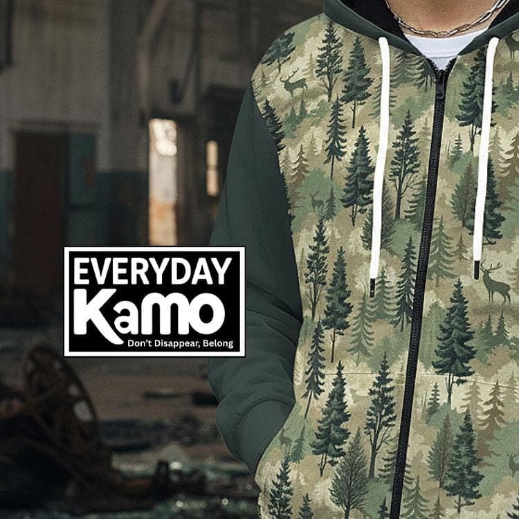 Everyday Kamo Forest Deer Hoodie Gift for Him, Modern Urban Explorer, Dad, Friend