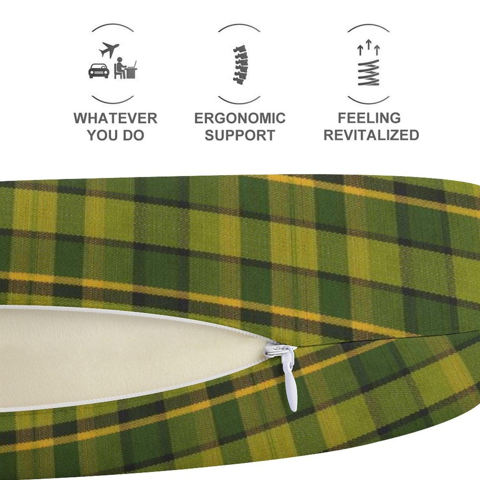 Westy Plaid Memory Foam Travel Pillow | Neck Support | Road Trip Comfort