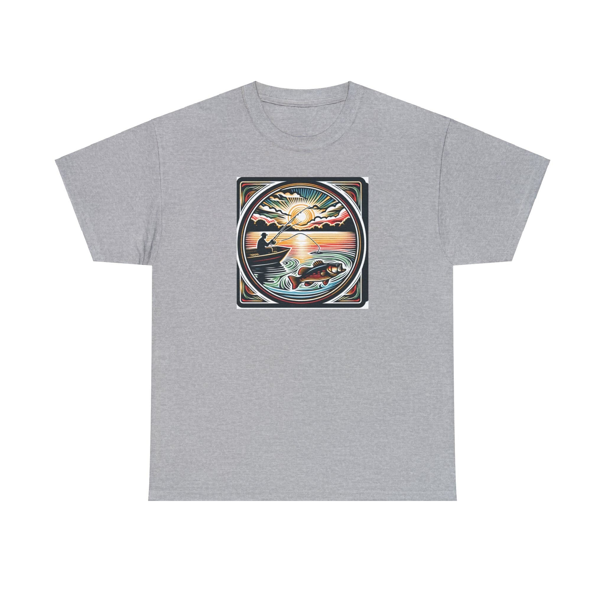 Fishing T-Shirt Woodcut Style Bass Angler Outdoor Tee Unisex
