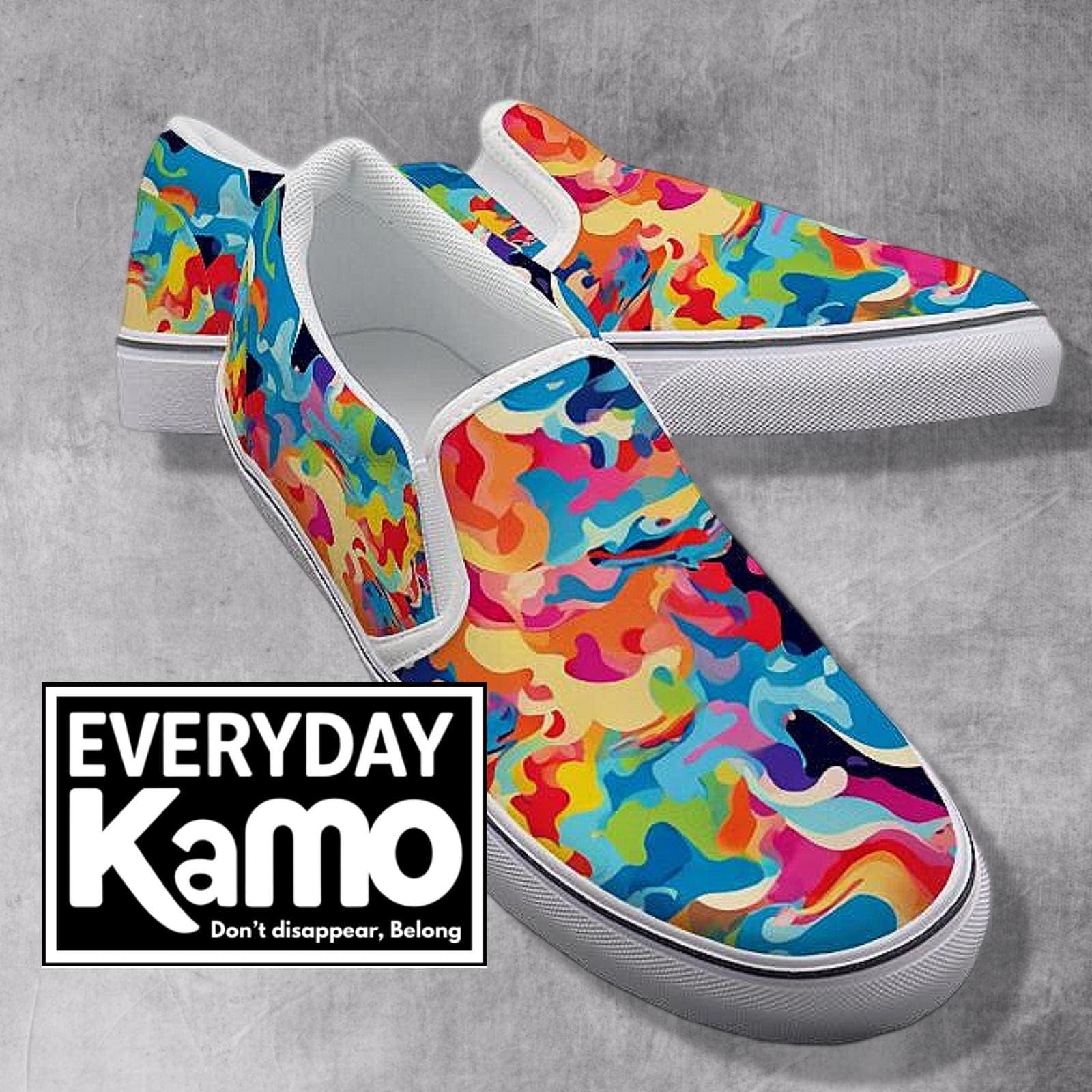 Women's Camo Slip-On Canvas Sneakers | Handmade Urban Shoes