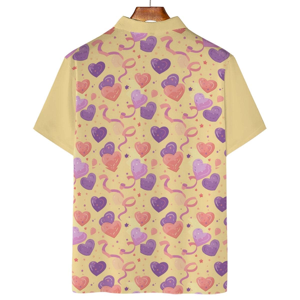 Love Heart Pattern Polo Shirt | Valentine's Day Top