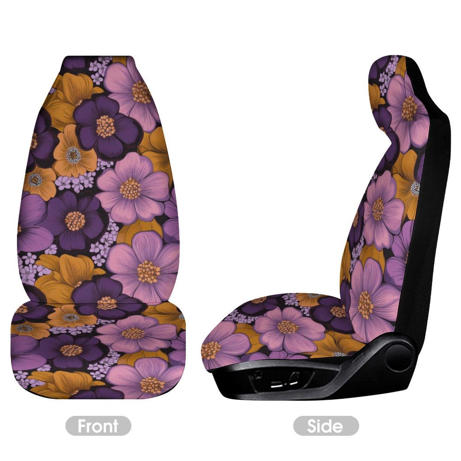 Purple Gold Floral Car Seat Protector | Health Cloth Bohemian Auto Cover