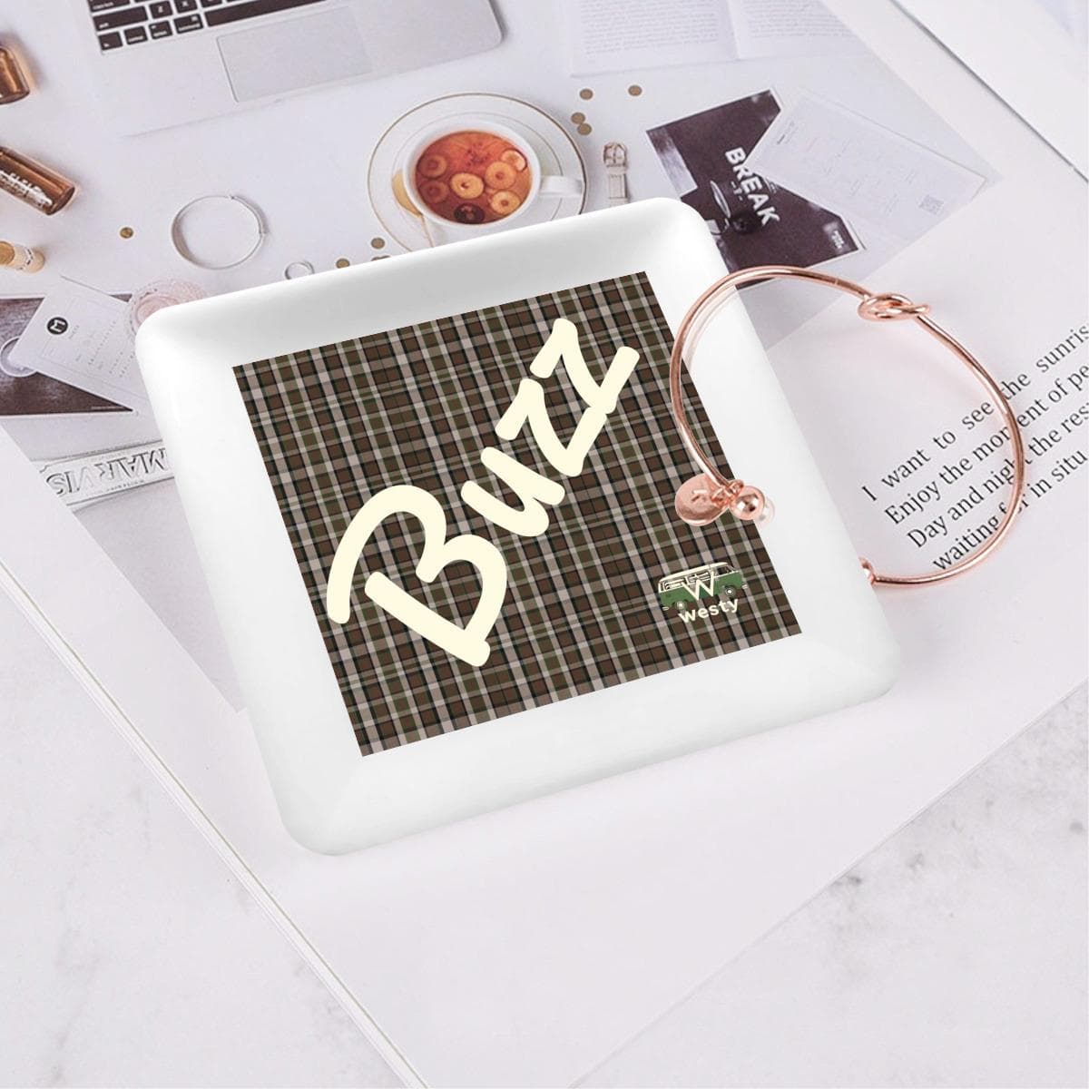 Westy Westfalia Ceramic Tray - VW Camper Bus Road Trip Decor