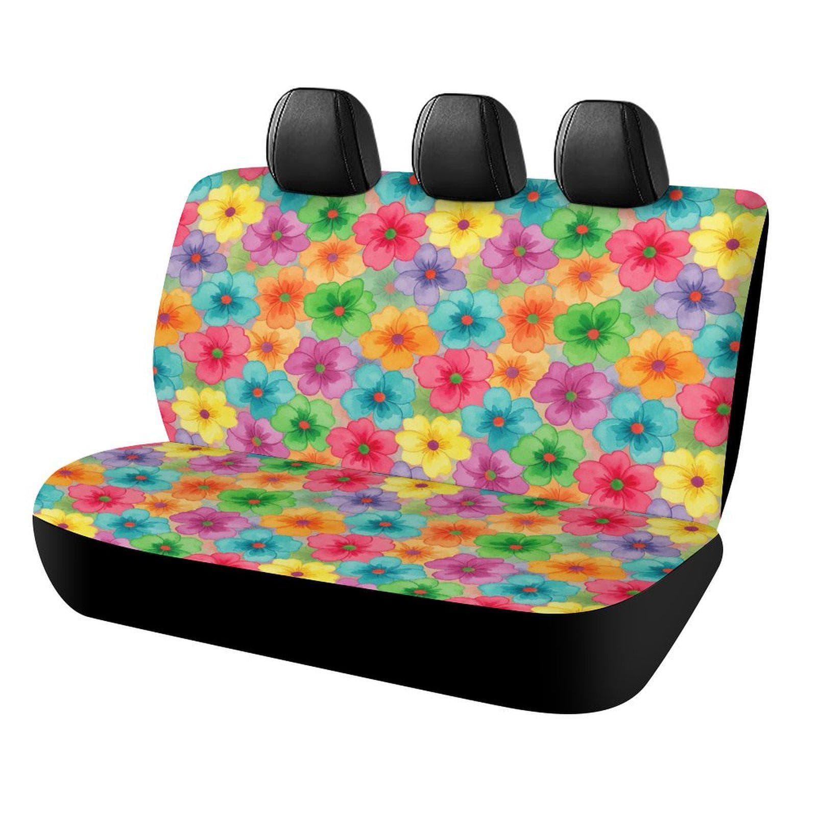 Floral Car Seat Cover Back Seat | Polyester Spandex | Universal Fit