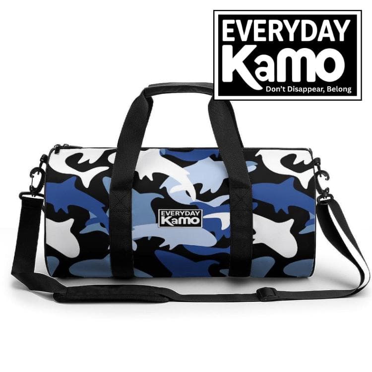 Everyday Kamo Blue Shark Camo Waterproof Duffel Bag | Gym & Travel Essential