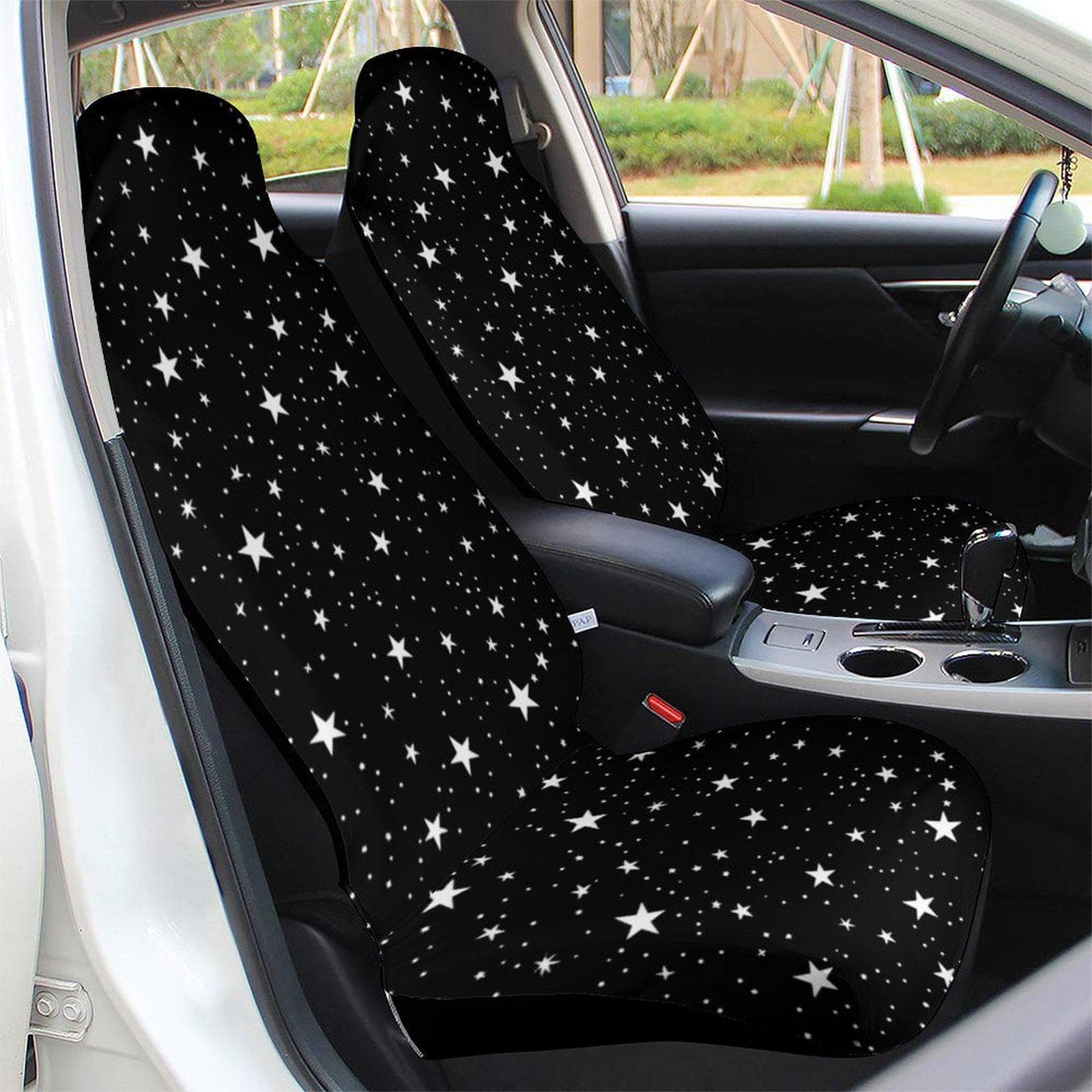 Black Star Car Seat Cover Protector | Soft Polyester Auto Seat Guard