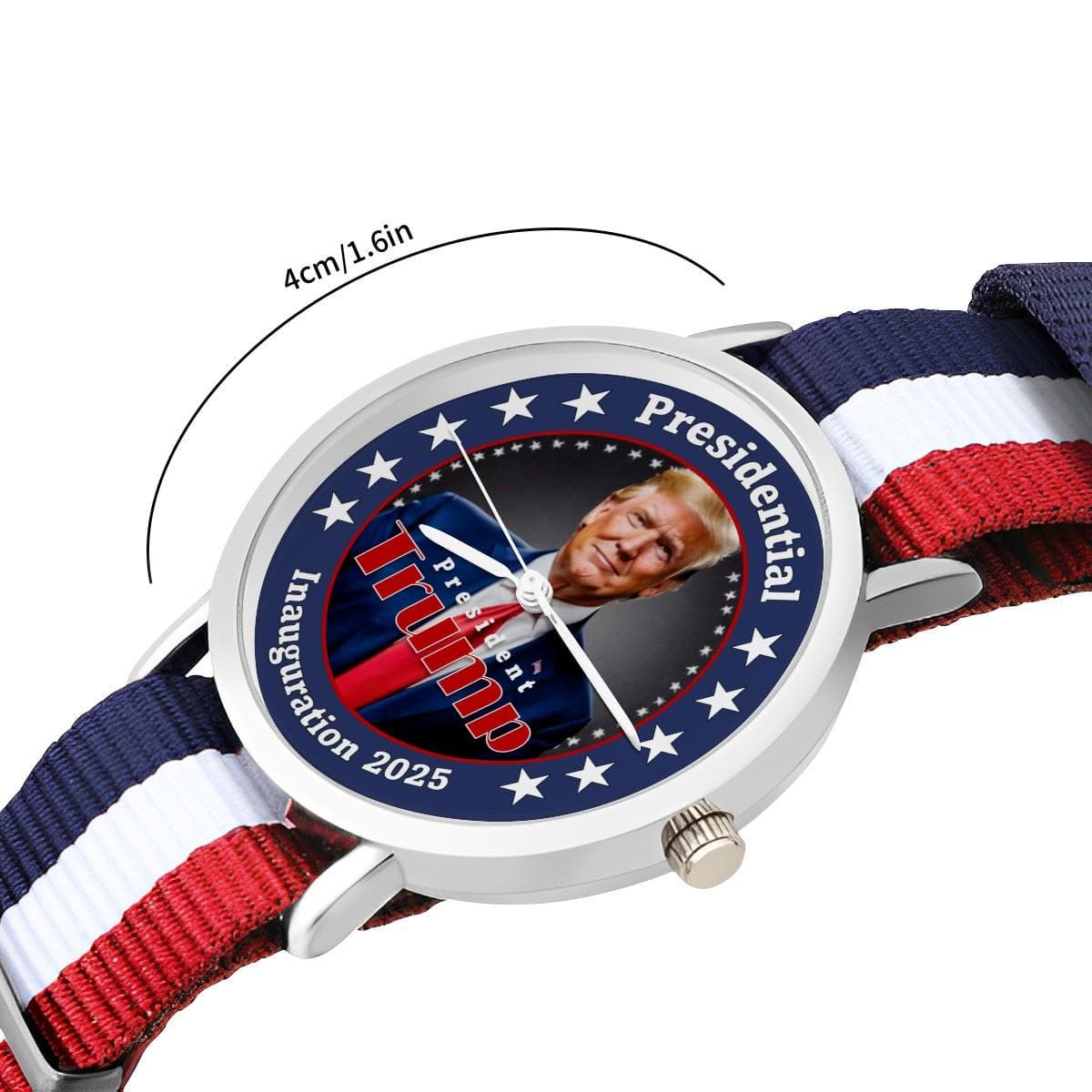 Trump 2025 Wrist Watch - Red White Blue Nylon Band, MAGA Patriotic Gift