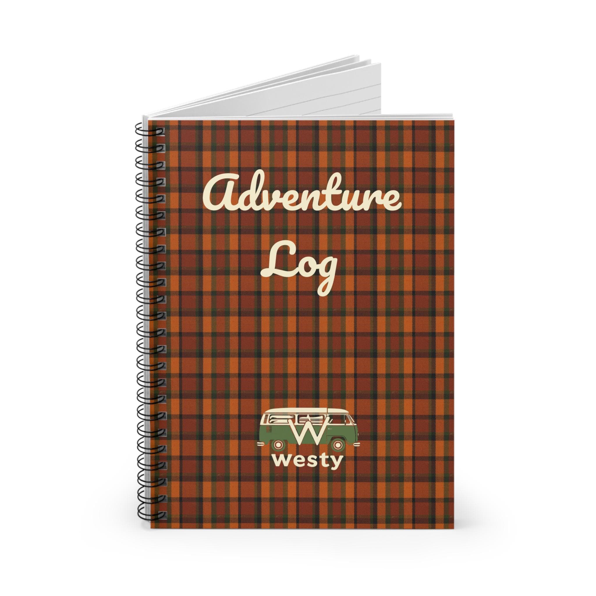 Adventure Log Spiral Notebook | Plaid Camper Van Journal