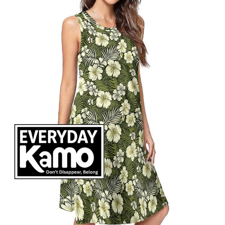 Everyday Kamo Tropical Bloom Sleeveless Dress | Flowy, Comfy & Pocketed Summer Style