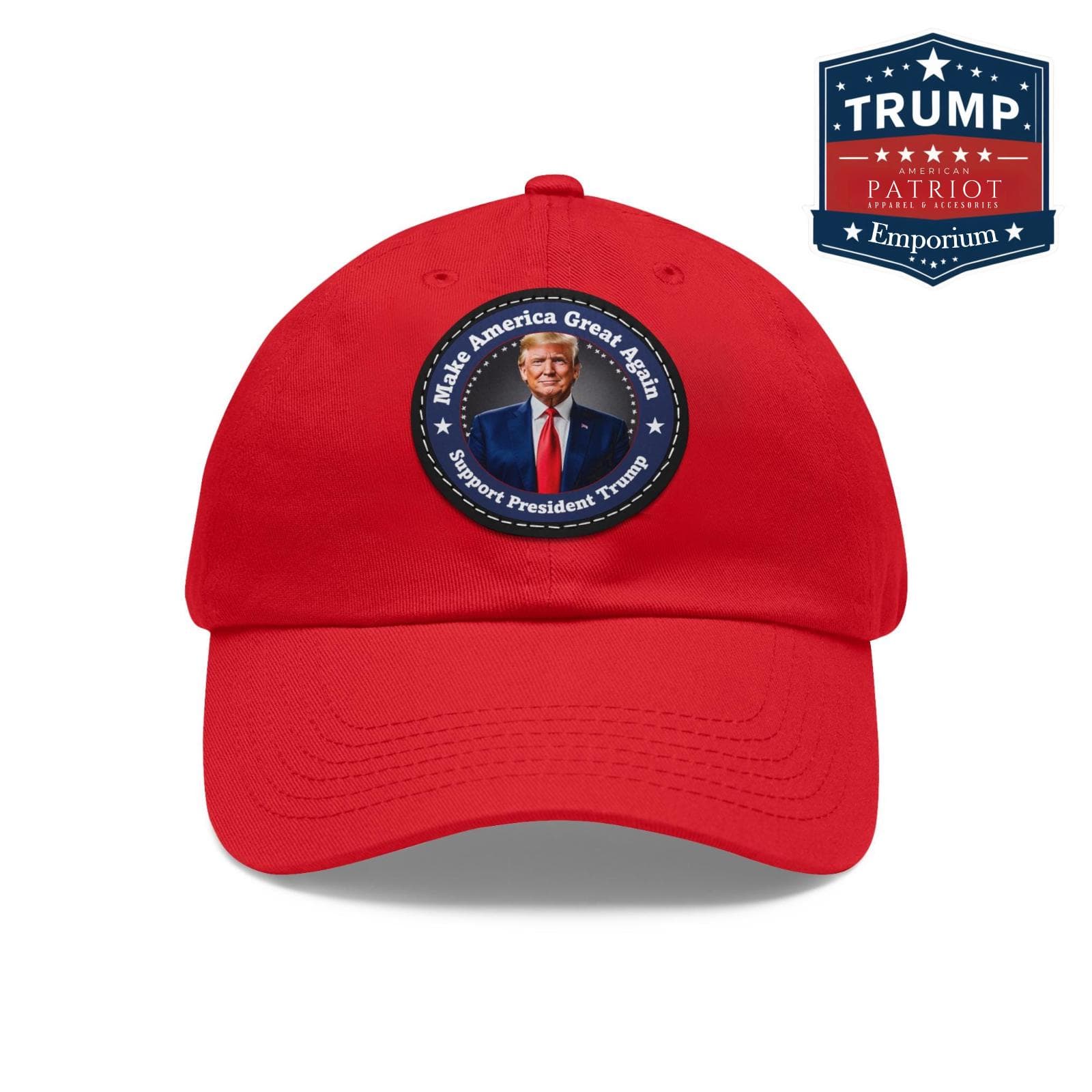 Dad Hat, Trump Support Hat, Patriotic Dad Cap with Leather Patch, America President Hat, Political Baseball Cap