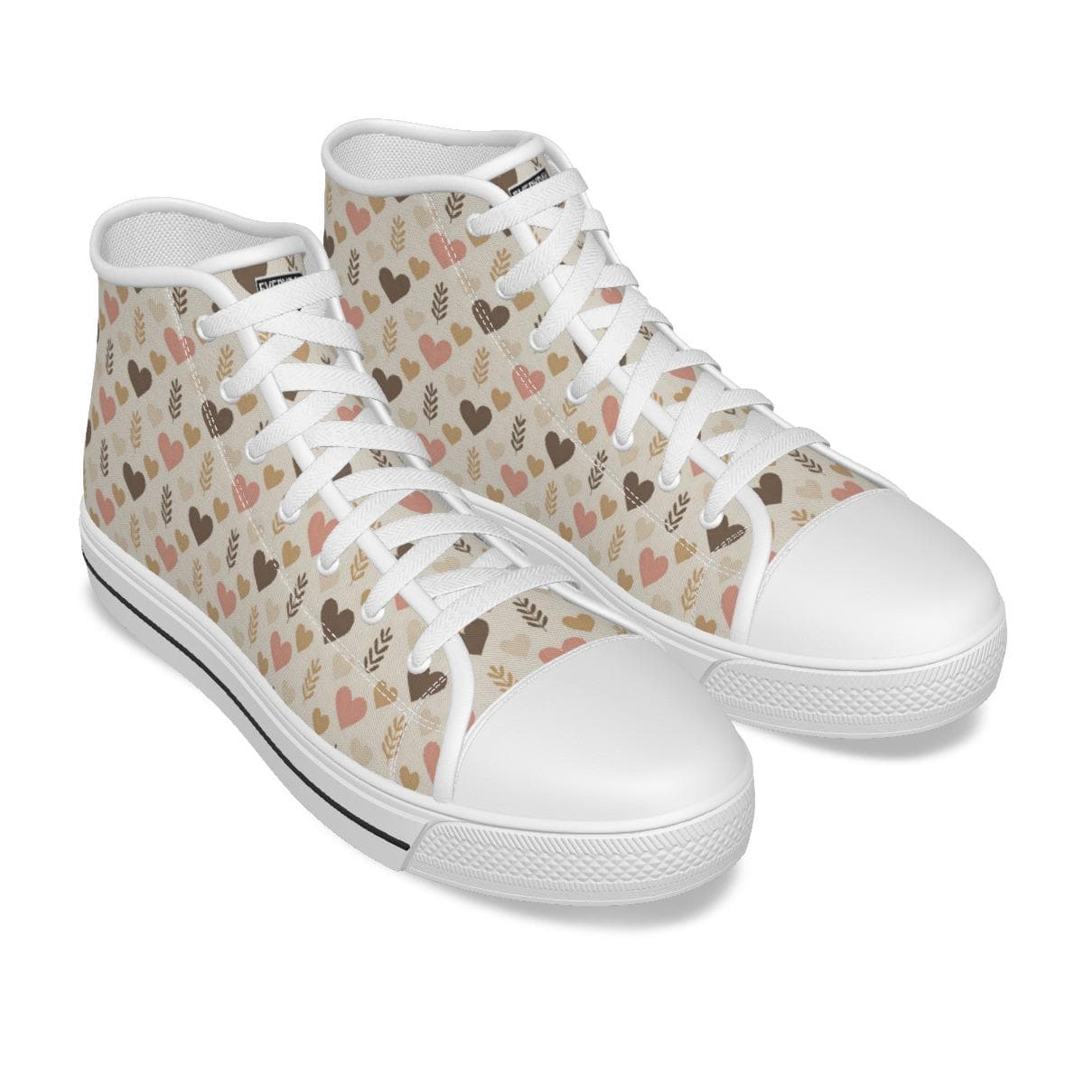 Women's Sweet Heart Canvas High-Tops - Comfy & Stylish Everyday Kamo Kicks