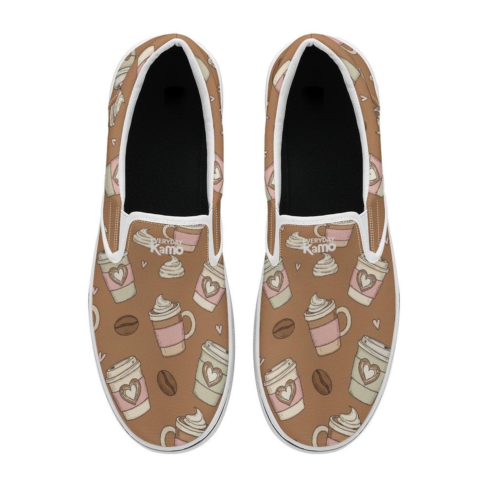 Everyday Kamo Coffee Lover Slip-On Canvas Shoes - Unisex, Comfy & Stylish