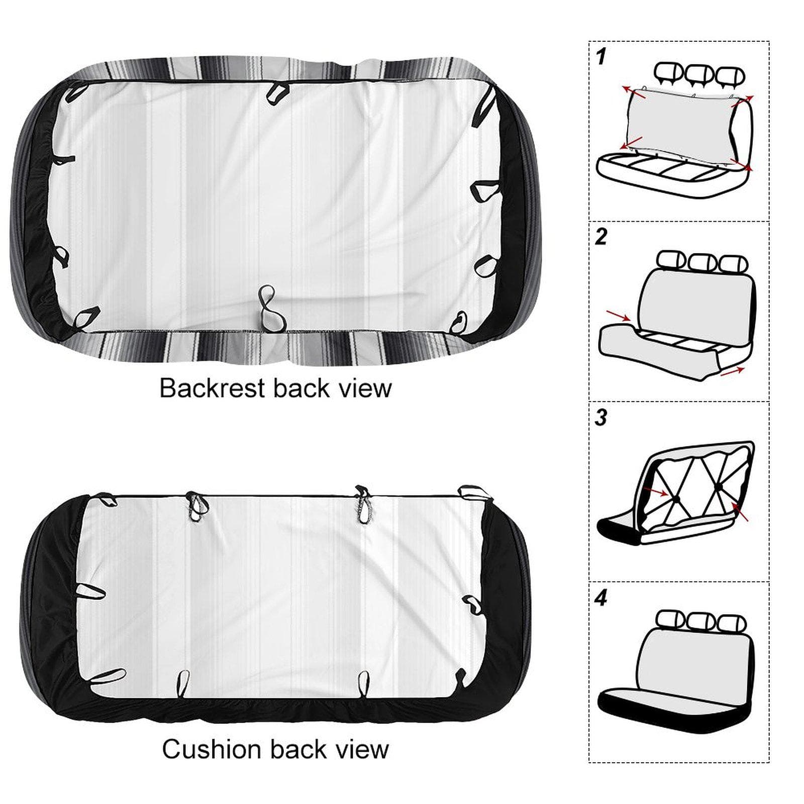 Everyday Kamo Striped Car Seat Cover Black White