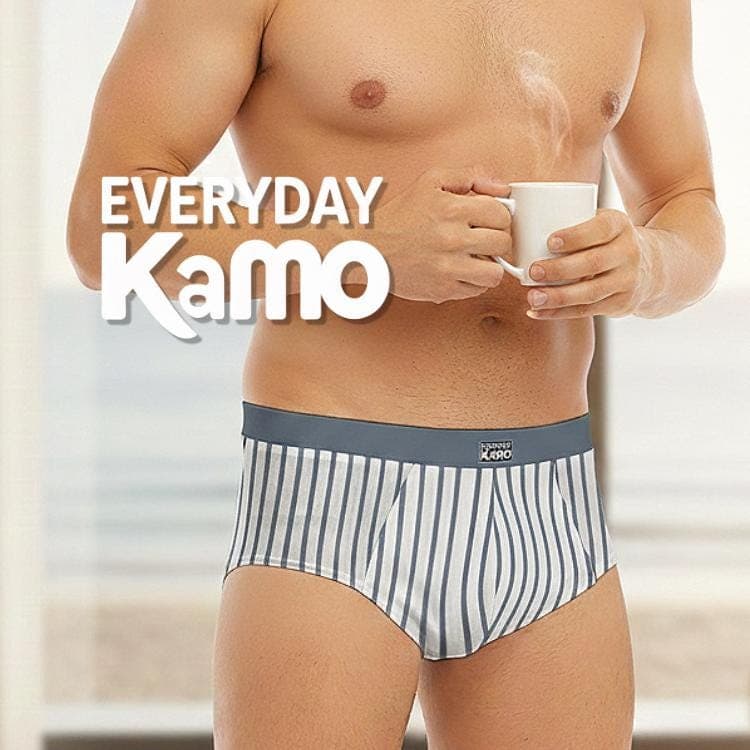 Men's Low Rise Striped Briefs | Comfortable & Stretchy Polyester Spandex Underwear | Everyday Kamo Design