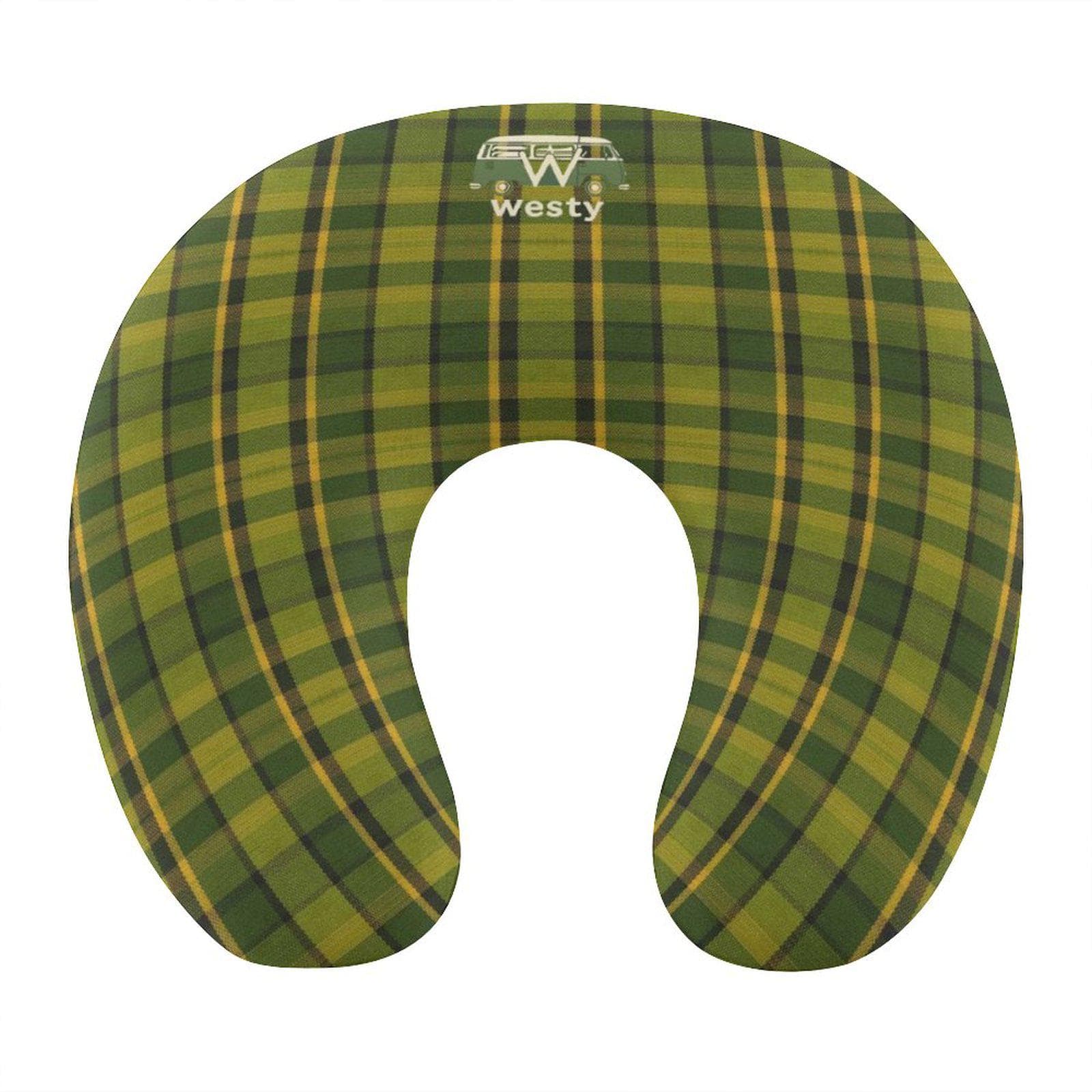 Westy Plaid Memory Foam Travel Pillow | Neck Support | Road Trip Comfort