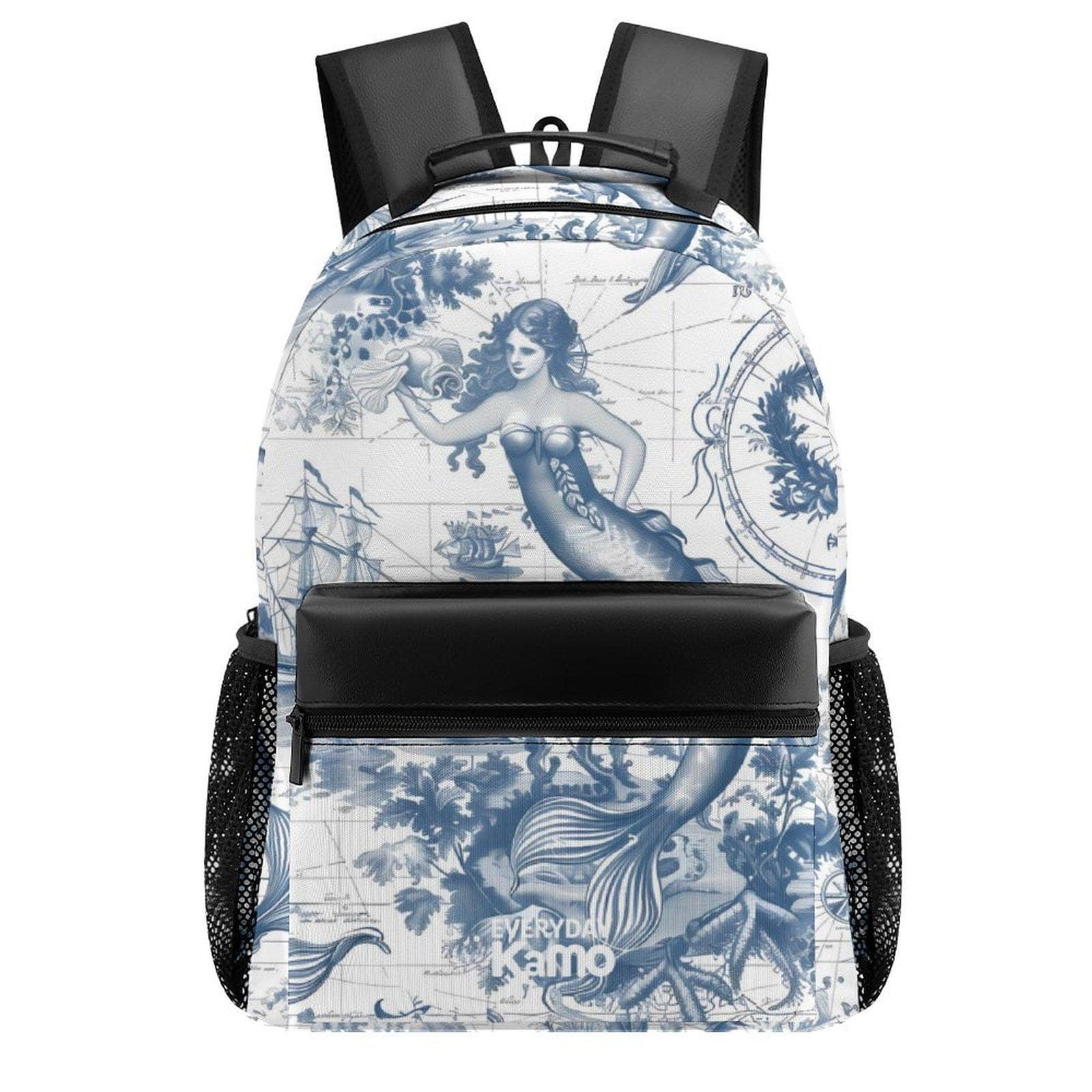 Mermaid's Map Adventure Backpack | Nautical Toile Everyday Rucksack | Stylish Travel & School Bag